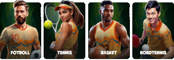Banner med tillgängliga sporter för vadslagning på Tucan Casino